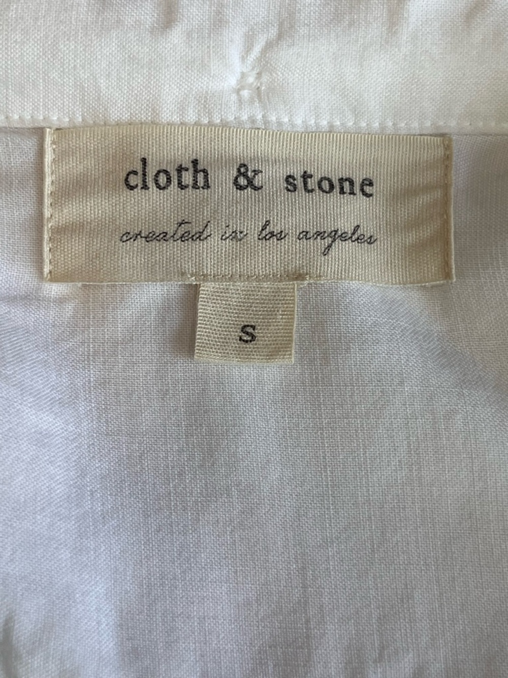 Cloth & Stone White Tencel Lyocell Tie Front Button Down Blouse Small - Picture 9 of 11